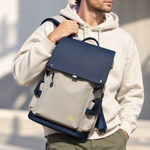 15.6 Inch Water Resistant Snap Button Flap Laptop Backpack with USB Port