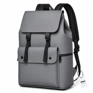 15.6 Inch Laptop Backpack Minimalist Modern PU Travel Bag with Luggage Strap