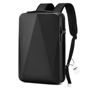 Expandable Hard Shell 17 Inch Laptop Anti-Theft Backpack with Lock USB Port - Black