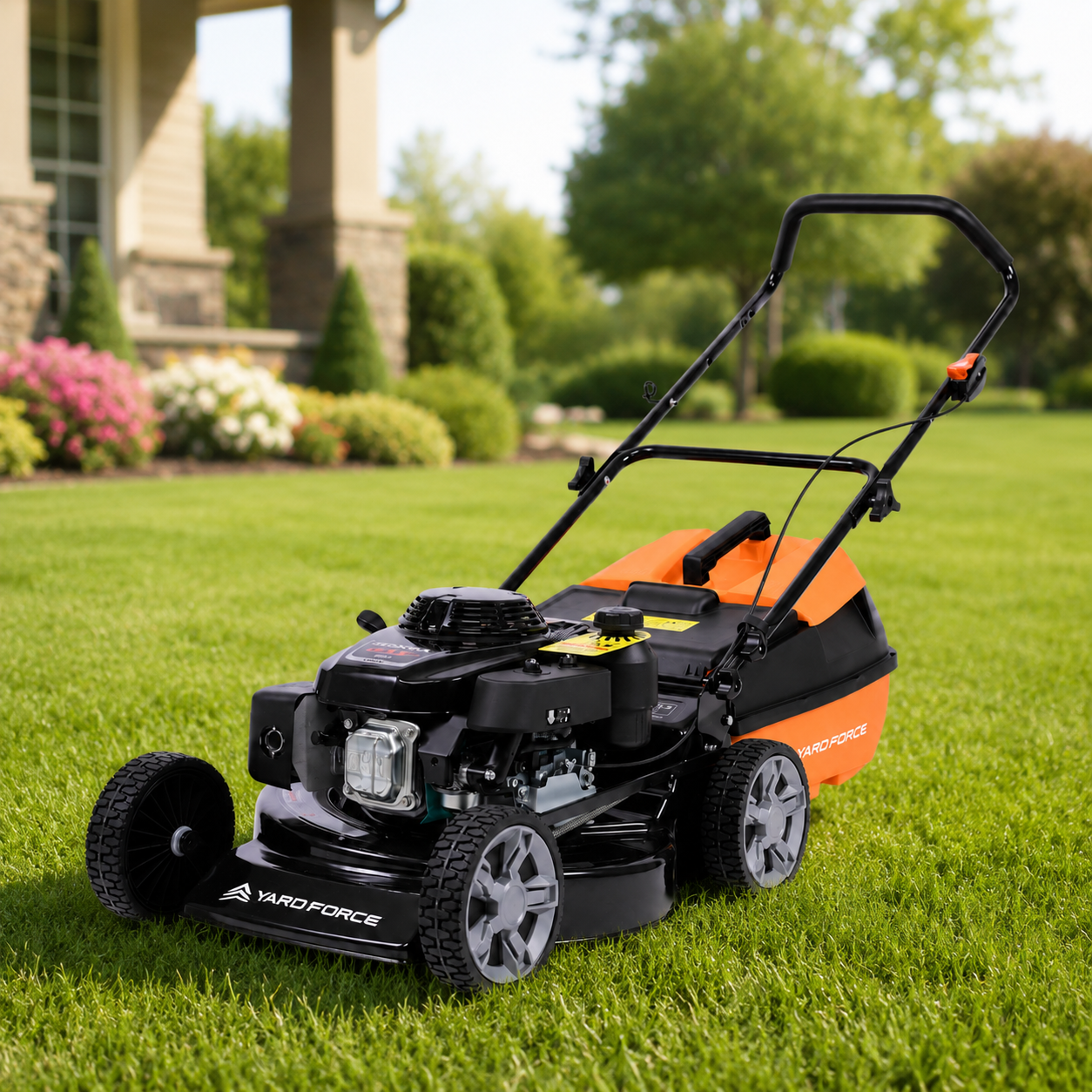 YARD FORCE 163cc Petrol Lawnmower Honda GXV160 Mulch & Catch 48cm Cut