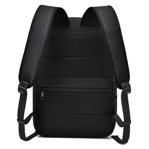 Expandable Hard Shell 17 Inch Laptop Anti-Theft Backpack with Lock USB Port - Silver