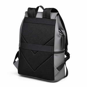 15.6 Inch Laptop Backpack Minimalist Modern PU Travel Bag with Luggage Strap