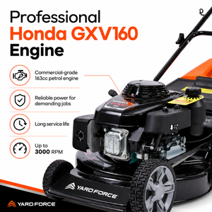 YARD FORCE 163cc Petrol Lawnmower Honda GXV160 Mulch & Catch 48cm Cut