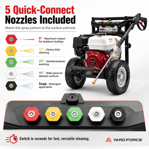 YARD FORCE Honda GX200 Petrol Pressure Washer 3600PSI 248 Bar 5 Nozzles