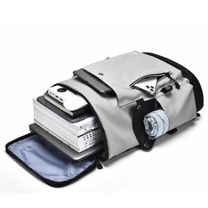 15.6 Inch Water Resistant Snap Button Flap Laptop Backpack with USB Port