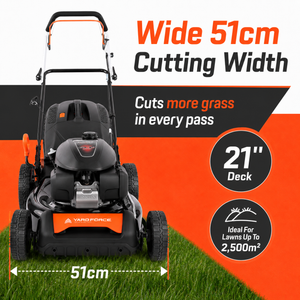 YARD FORCE Honda GCV200 Self-Propelled Petrol Lawnmower 51cm 4-in-1
