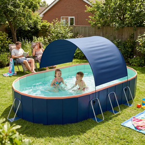 GagaFast Foldable Frame Non-Inflation Swimming Pool EasyStorage with Canopy