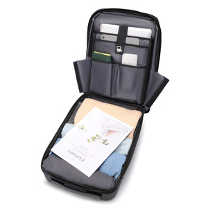 Expandable Hard Shell 17 Inch Laptop Anti-Theft Backpack with Lock USB Port - Black