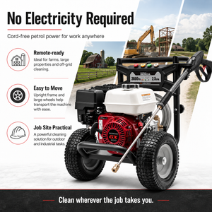 YARD FORCE Honda GX200 Petrol Pressure Washer 3600PSI 248 Bar 5 Nozzles