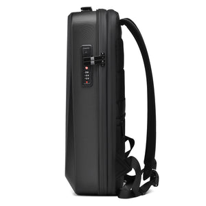 Expandable Hard Shell 17 Inch Laptop Anti-Theft Backpack with Lock USB Port - Silver