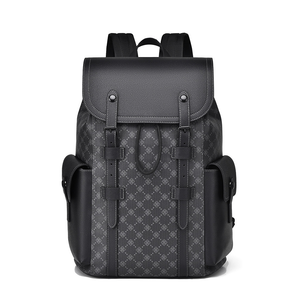 Men’s Classic Monogram Laptop Backpack With Magnetic Buckle