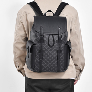 Men’s Classic Monogram Laptop Backpack With Magnetic Buckle