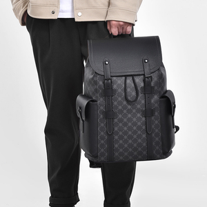 Men’s Classic Monogram Laptop Backpack With Magnetic Buckle