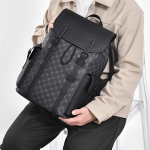 Men’s Classic Monogram Laptop Backpack With Magnetic Buckle