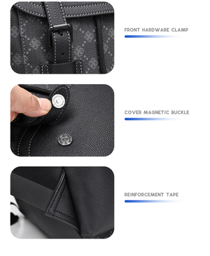 Men’s Classic Monogram Laptop Backpack With Magnetic Buckle