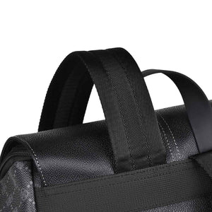 GagaFast Men's Classic Monogram Laptop Backpack with Snap Button Flap