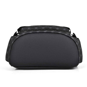 GagaFast Men's Classic Monogram Laptop Backpack with Snap Button Flap