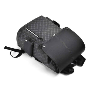 GagaFast Men's Classic Monogram Laptop Backpack with Snap Button Flap