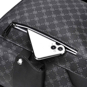 GagaFast Men's Classic Monogram Laptop Backpack with Snap Button Flap