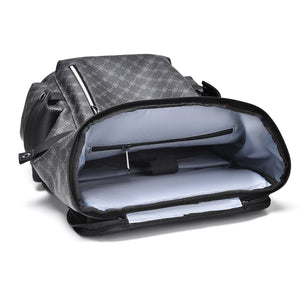 GagaFast Men’s Classic Monogram Laptop Backpack with Snap Button Flap