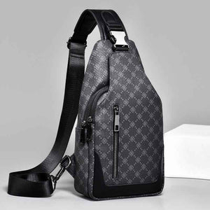 Men's Classic Monogram Crossbody Sling Bag with USB Port