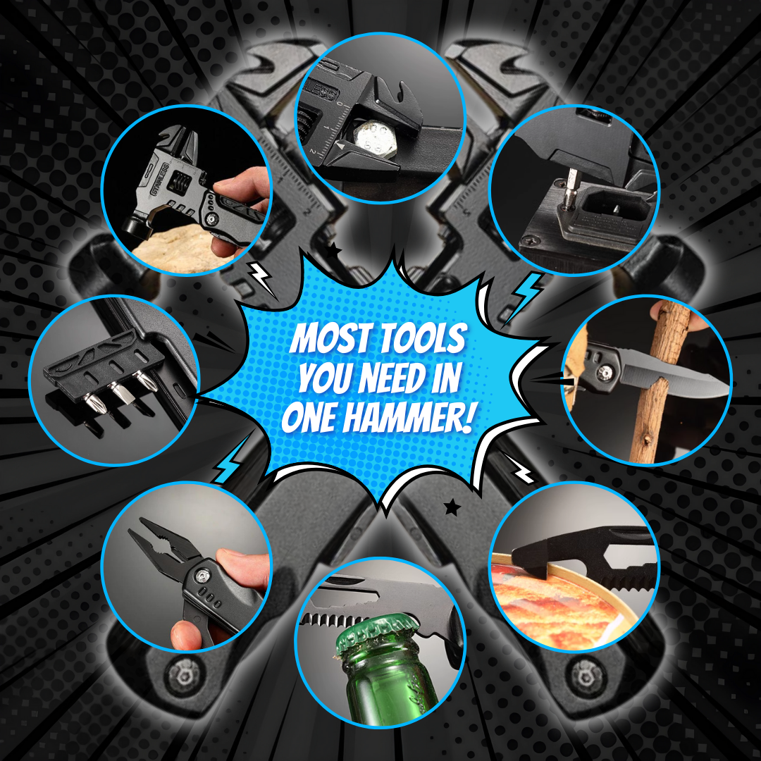 Folding multi-tool with adjustable wrench – view 2