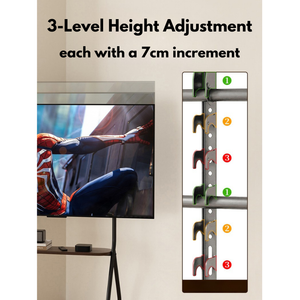 Mobile Shelving Floor TV Stand with Game Console Mount Lockable Wheels