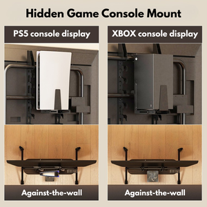 Mobile Shelving Floor TV Stand with Game Console Mount Lockable Wheels
