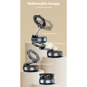GagaFast Rotating Vacuum Magnetic Phone Holder Stand for Any Smooth Surface – White