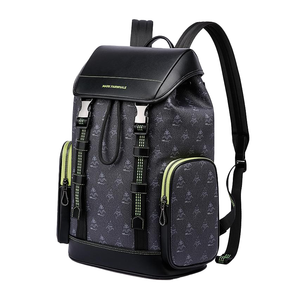 Mark Fairwhale Unisex Business Travel Laptop Backpack with Luggage Strap – Black
