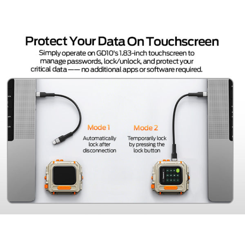 MoveSpeed GD10 1TB Touch Screen Portable SSD 1050MB/s For PC and Smartphone