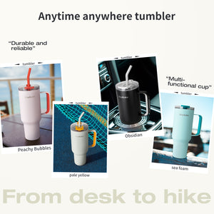 BlacKube 1.2L Stainless Steel Leak-Proof Thermo Travel Tumbler Gift Pack – Pale Yellow