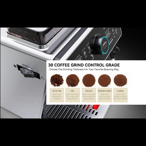WOWKIEE Commercial-Grade Manual Espresso Coffee Machine with Grinder Smart Display