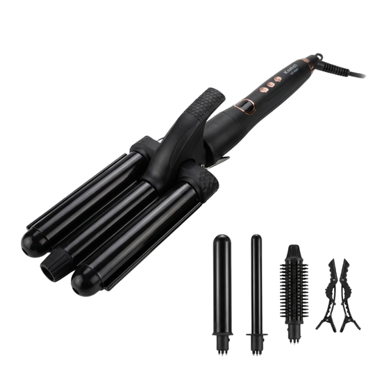 Kemey Professional 4-in-1 Hair Curler Set Curling Iron with Temperature Control