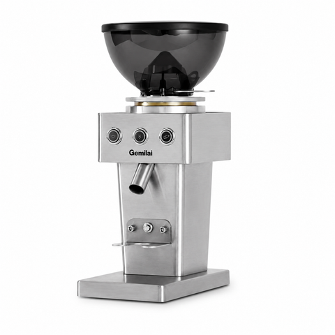 Gemilai Electric Coffee Grinder 64mm Flat Burr Espresso Single Dose Steel