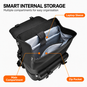 15.6 Inch Laptop Backpack Minimalist Modern PU Travel Bag with Luggage Strap
