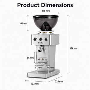 Gemilai Electric Coffee Grinder 64mm Flat Burr Espresso Single Dose Steel
