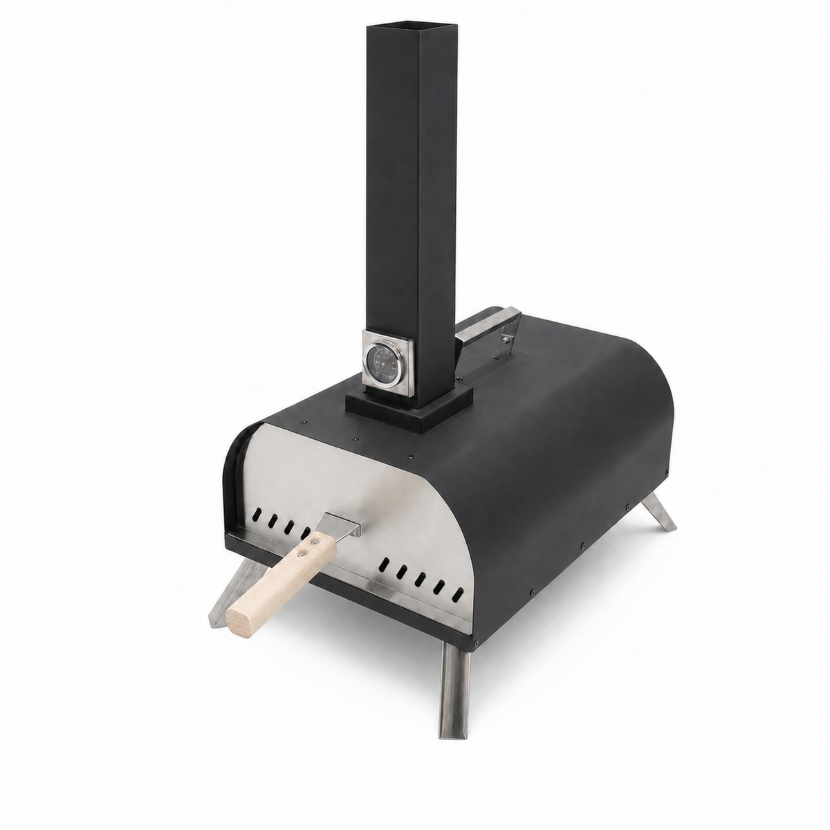 Portable Pizza Oven with Thermometer Outdoor 11 Inch Stone Wood Pellet Braai