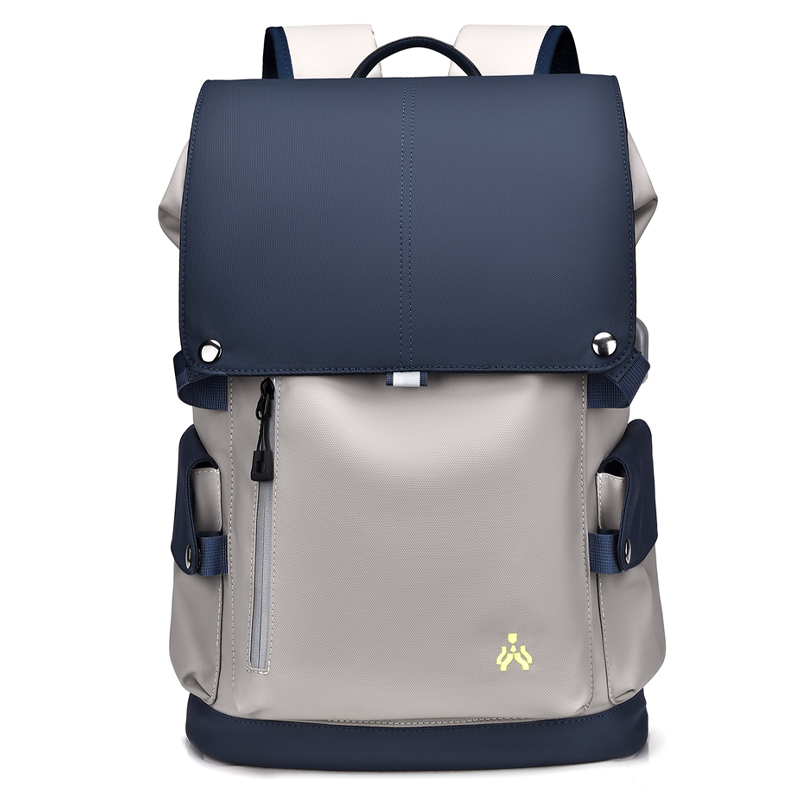 15.6 Inch Water Resistant Snap Button Flap Laptop Backpack with USB Port