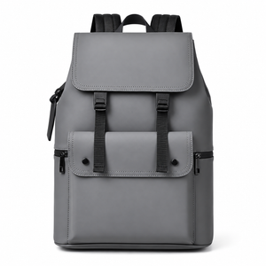 15.6 Inch Laptop Backpack Minimalist Modern PU Travel Bag with Luggage Strap