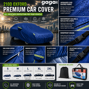 GagaFast Blue Shield 210D Oxford Premium Car Cover – Feature Overview and Size Options