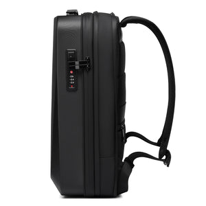 Expandable Hard Shell 17 Inch Laptop Anti-Theft Backpack with Lock USB Port - Black