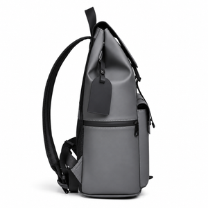 15.6 Inch Laptop Backpack Minimalist Modern PU Travel Bag with Luggage Strap