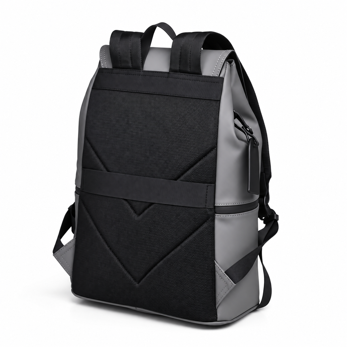 15.6 Inch Laptop Backpack Minimalist Modern PU Travel Bag with Luggage Strap