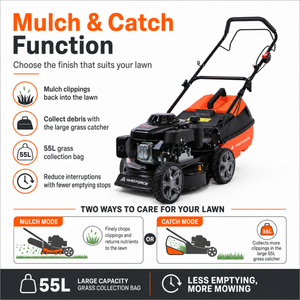 YARD FORCE 163cc Petrol Lawnmower Honda GXV160 Mulch & Catch Self-Propelled