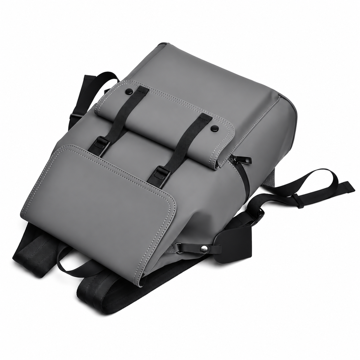15.6 Inch Laptop Backpack Minimalist Modern PU Travel Bag with Luggage Strap