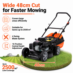 YARD FORCE 163cc Petrol Lawnmower Honda GXV160 Mulch & Catch 48cm Cut