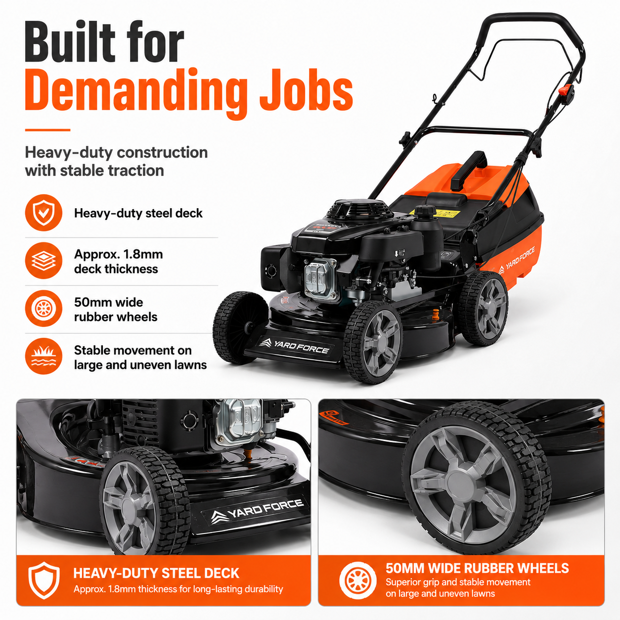 YARD FORCE 163cc Petrol Lawnmower Honda GXV160 Mulch & Catch Self-Propelled