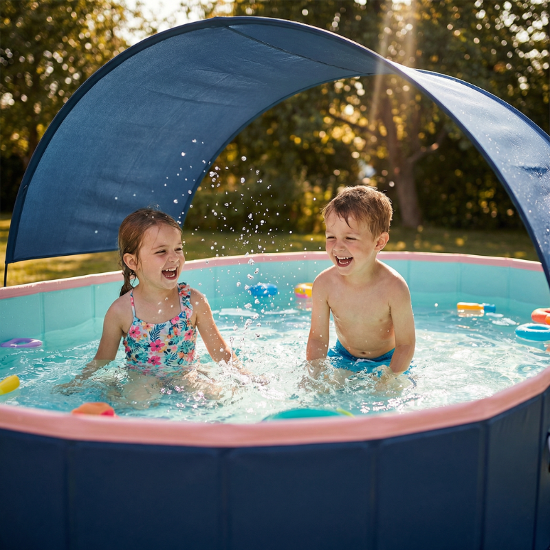 GagaFast Foldable Frame Non-Inflation Swimming Pool EasyStorage with Canopy