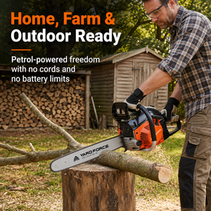 YARD FORCE 46cc Petrol Chainsaw 18" Bar 2-Stroke Engine Easy Start
